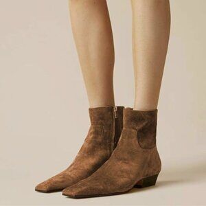 Elegant Tan Suede Ankle Booties